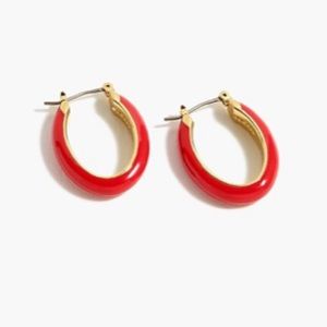 Jcrew bright cerise enamel earrings